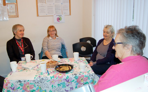Debbie Doheney, Guide Post Support Worker, attends Caring Cafe meeting