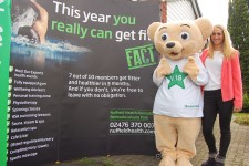 Gemma Mills and the Nuffield Health mascot