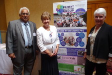 Di Kent (Chair), Hay Sharma (Deputy Chair) and Dr Patricia Wilkie Chair & Hon President of NAPP at the WS-PPG Stand