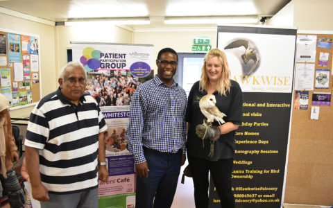 Falconry display at Caring Café meeting