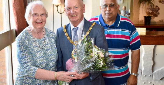 Mayor Bill Hancox given special thanks from members of the Caring Café