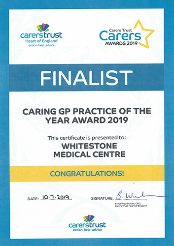 carer's trust award certificate